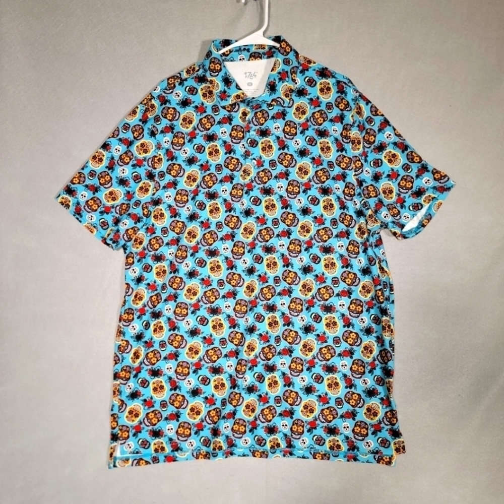 1764 Signature Performance Golf Polo Sugar Skull Sugar Dance SV16324 Size XL